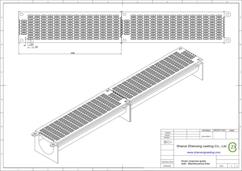 maintenance free drain channel grate